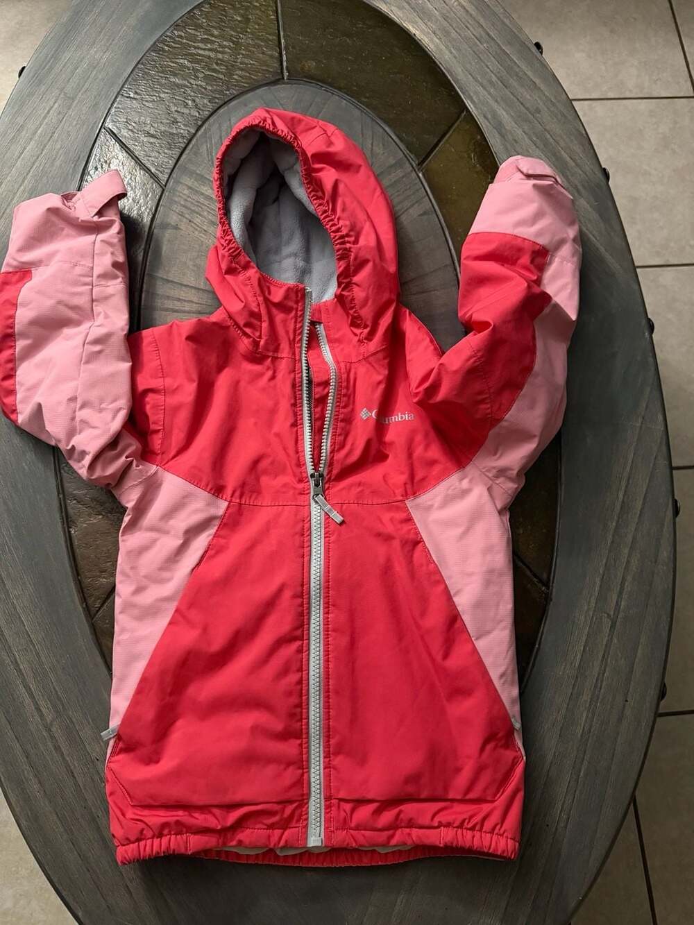 Columbia Girls Pink Two-Tone Omni-Heat Insulated Winter Ski Jacket Size XXS 4/5